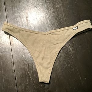 NWT Pink ribbed cotton thong